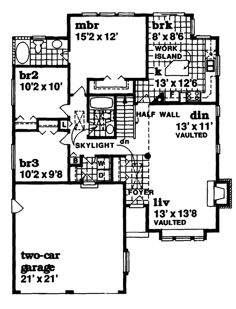Ranch House Plan First Floor - Jonahan Ranch Home 062D-0332 - Search House Plans and More