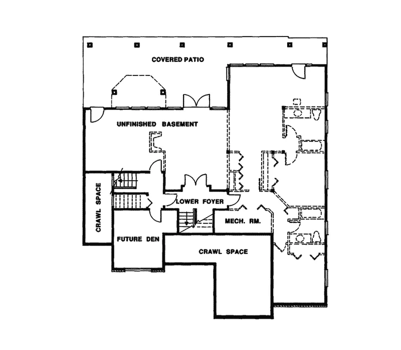 Contemporary House Plan Lower Level Floor - Carboneras Split-Level Home 062D-0335 - Search House Plans and More