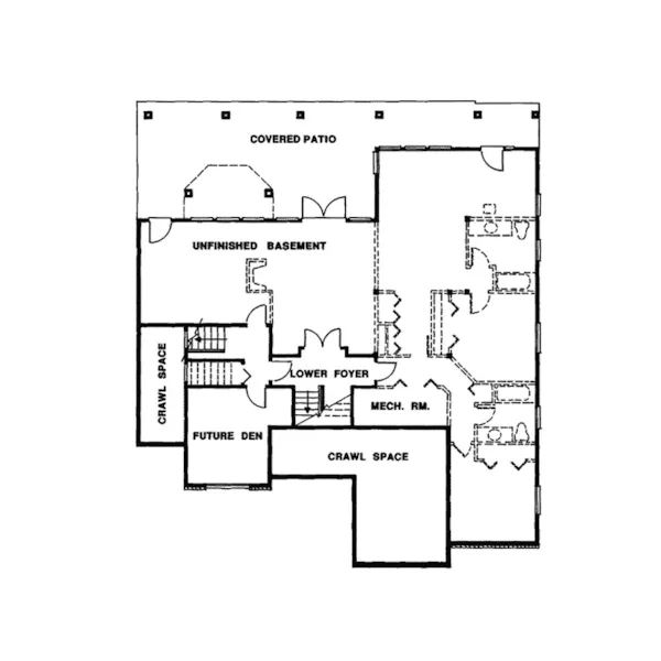 Contemporary House Plan Lower Level Floor - Carboneras Split-Level Home 062D-0335 - Search House Plans and More