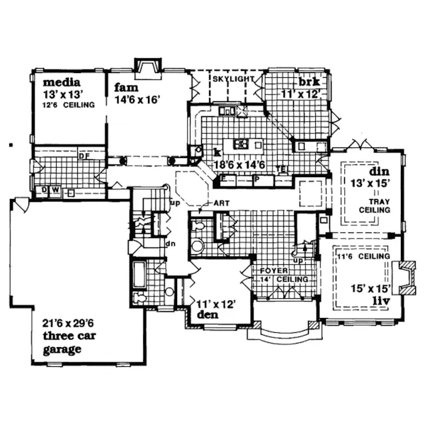 Traditional House Plan First Floor - Villafranca Luxury Home 062D-0336 - Shop House Plans and More