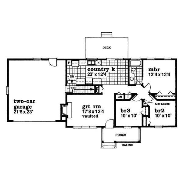 Ranch House Plan First Floor - Randolph Park Ranch Home 062D-0340 - Shop House Plans and More