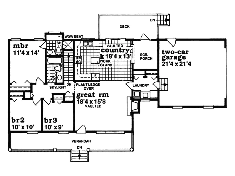 Ranch House Plan First Floor - Niehaus Country Home 062D-0342 - Shop House Plans and More