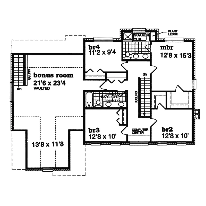 Colonial House Plan Second Floor - Doncaster Colonial Style Home 062D-0349 - Search House Plans and More