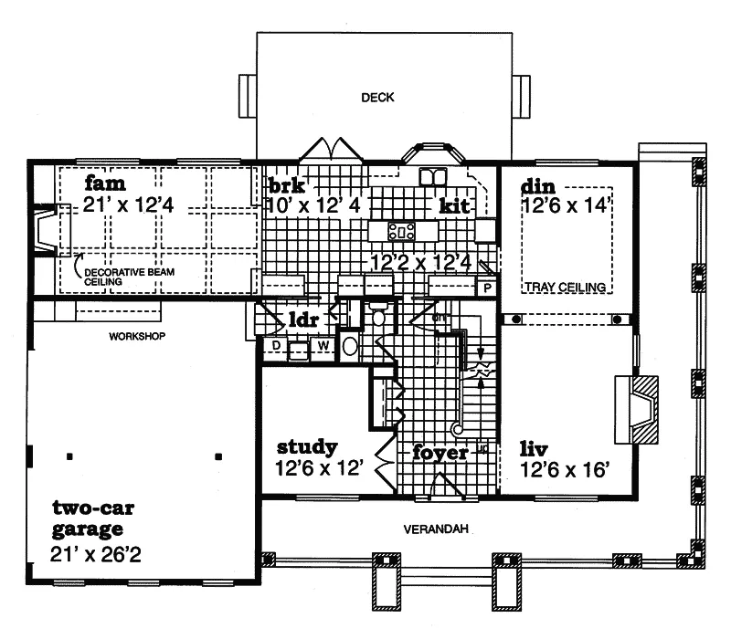 Colonial House Plan First Floor - Farzana Georgian Home 062D-0351 - Search House Plans and More