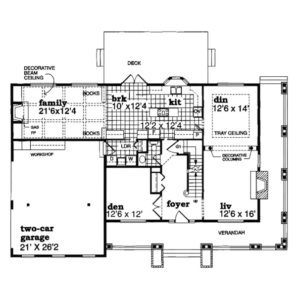 Georgian House Plan First Floor - Maximillian Georgian Style Home 062D-0352 - Shop House Plans and More