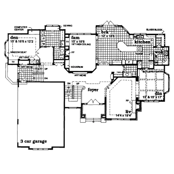 Luxury House Plan First Floor - Bollingbrooke Luxury Home 062D-0353 - Search House Plans and More