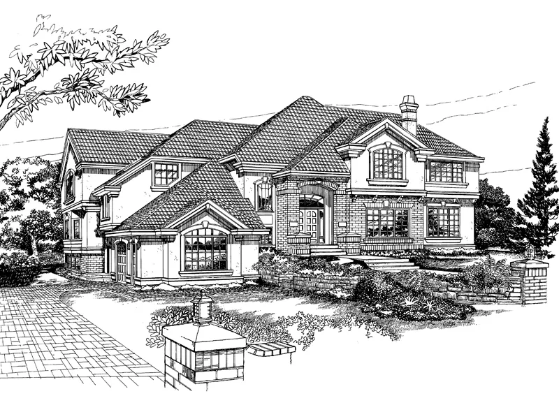 Luxury House Plan Front of Home - Bollingbrooke Luxury Home 062D-0353 - Search House Plans and More