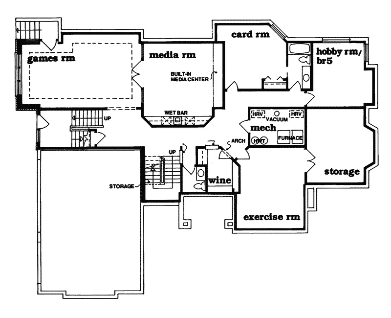 Luxury House Plan Lower Level Floor - Bollingbrooke Luxury Home 062D-0353 - Search House Plans and More