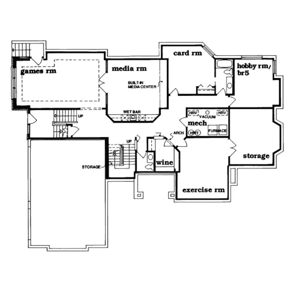 Luxury House Plan Lower Level Floor - Bollingbrooke Luxury Home 062D-0353 - Search House Plans and More