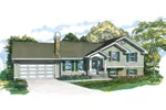 Ranch House Plan Front of Home - Saddlecrest Split-Level Home 062D-0354 - Shop House Plans and More