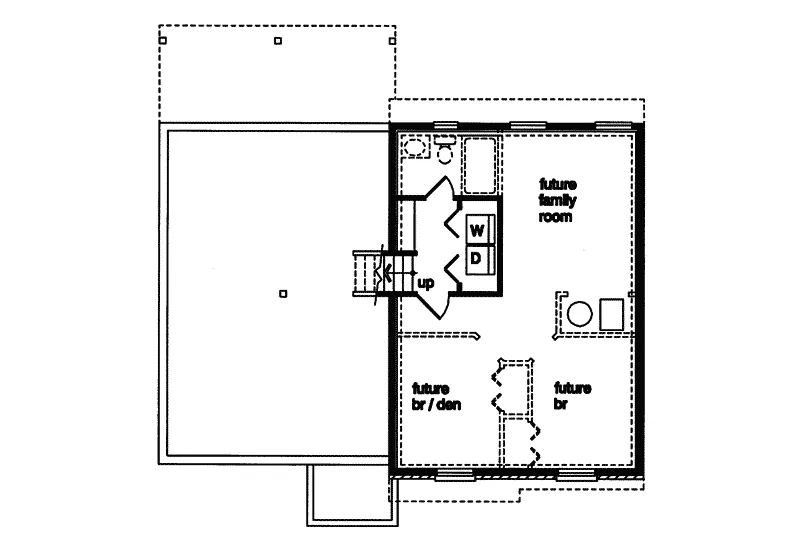 Traditional House Plan Lower Level Floor - Saddlecrest Split-Level Home 062D-0354 - Shop House Plans and More