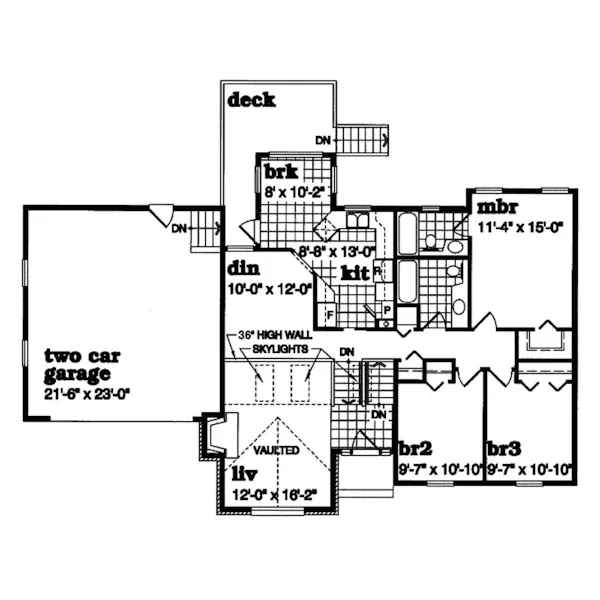 Traditional House Plan First Floor - Saginaw Hill Split-Level Home 062D-0355 - Shop House Plans and More