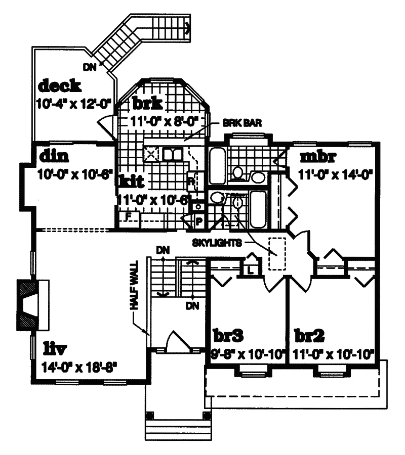 Ranch House Plan First Floor - Sage Glen Split-Level Home 062D-0356 - Shop House Plans and More