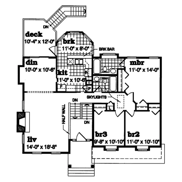 Ranch House Plan First Floor - Sage Glen Split-Level Home 062D-0356 - Shop House Plans and More