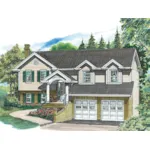 Ranch House Plan Front of Home - Sage Glen Split-Level Home 062D-0356 - Shop House Plans and More