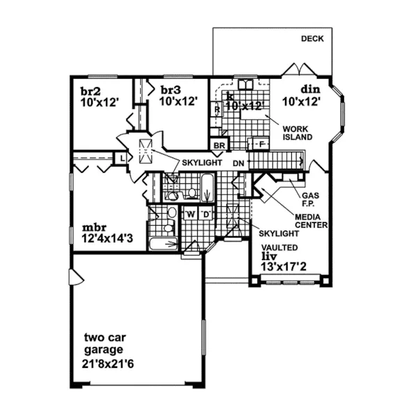 Ranch House Plan First Floor - Gregg Place Ranch Home 062D-0357 - Search House Plans and More