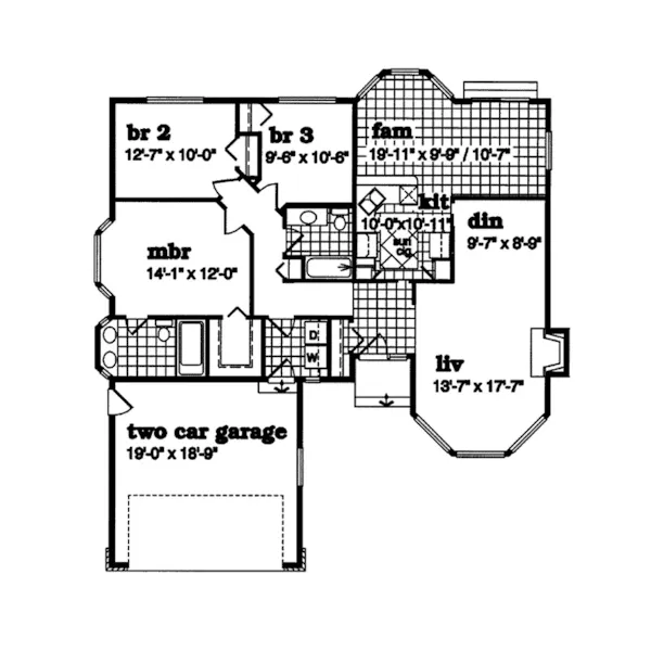 Ranch House Plan First Floor - Dover Falls Ranch Home 062D-0358 - Search House Plans and More