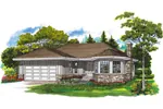 Ranch House Plan Front of Home - Dover Falls Ranch Home 062D-0358 - Search House Plans and More