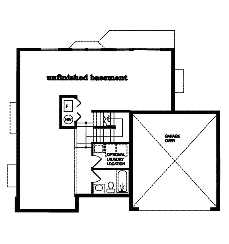 Traditional House Plan Lower Level Floor - Isidora Traditional Home 062D-0361 - Search House Plans and More