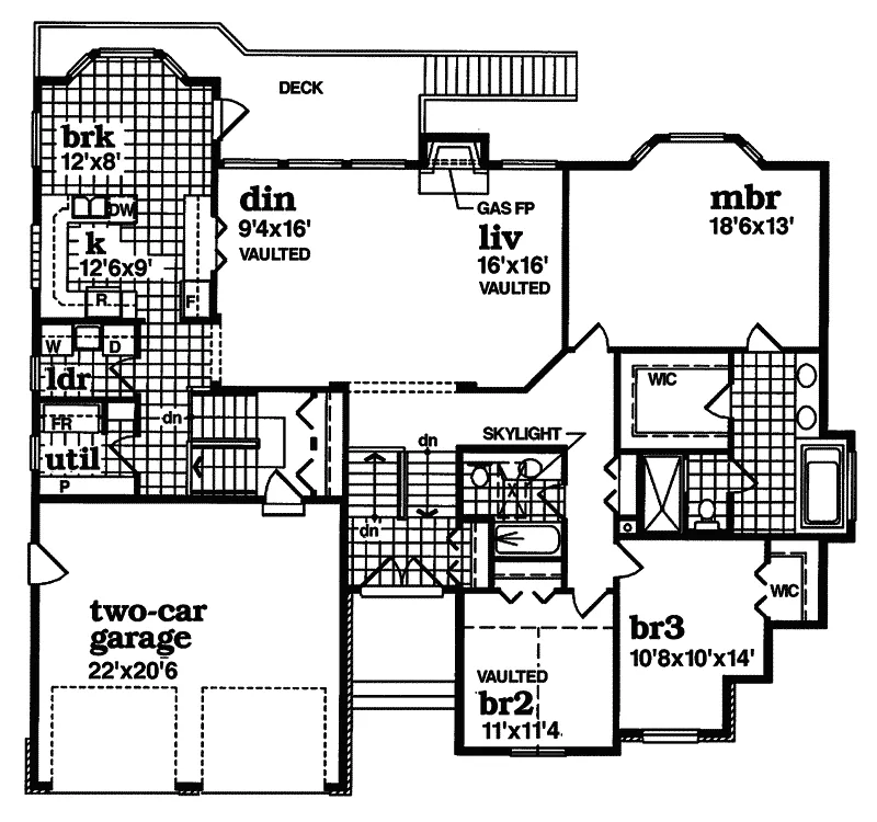 Ranch House Plan First Floor - Shalisa Terrace Traditional Home 062D-0362 - Shop House Plans and More