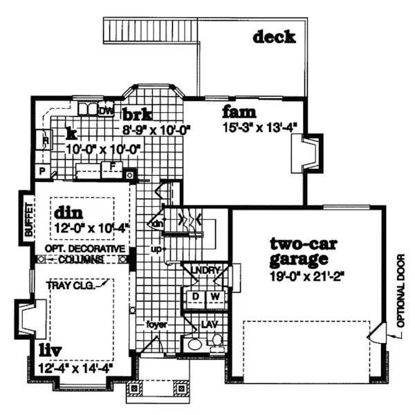 Traditional House Plan First Floor - Spokane Valley Traditional Home 062D-0363 - Shop House Plans and More