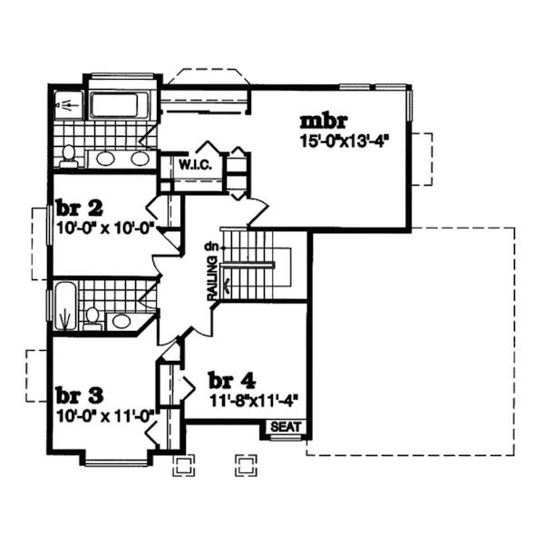 Traditional House Plan Second Floor - Spokane Valley Traditional Home 062D-0363 - Shop House Plans and More