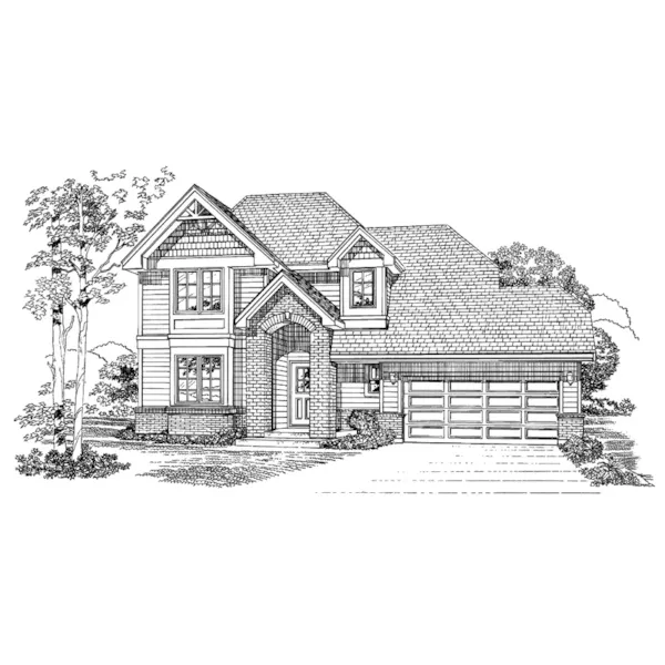 Traditional House Plan Front of Home - Spokane Valley Traditional Home 062D-0363 - Shop House Plans and More