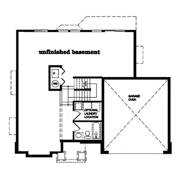 Traditional House Plan Lower Level Floor - Spokane Valley Traditional Home 062D-0363 - Shop House Plans and More