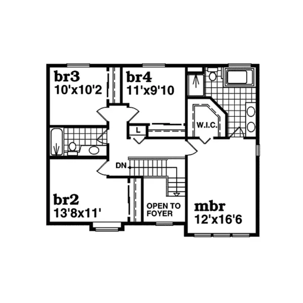 Shingle House Plan Second Floor - Venecia Valley Country Home 062D-0368 - Shop House Plans and More