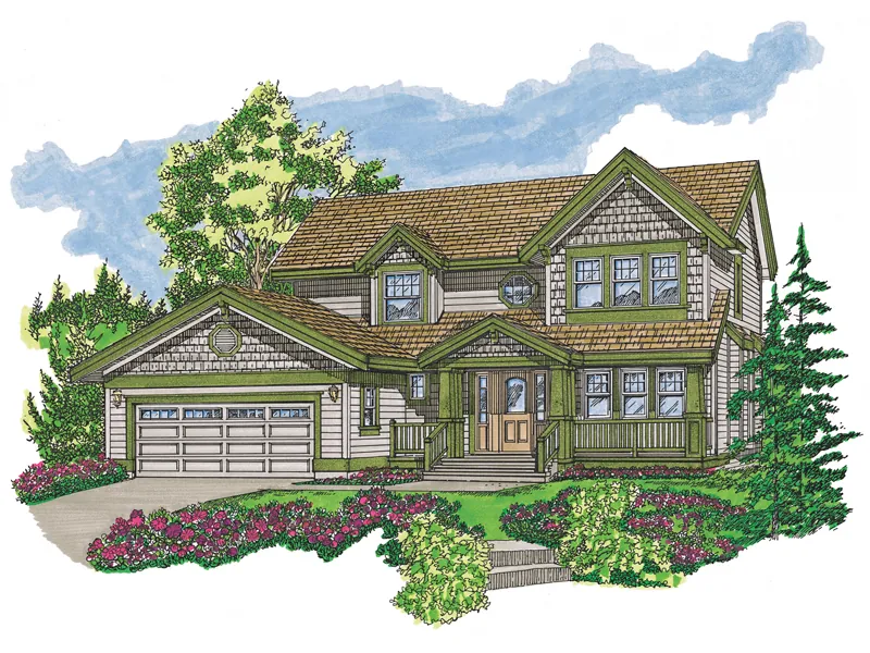 Shingle House Plan Front of Home - Venecia Valley Country Home 062D-0368 - Shop House Plans and More