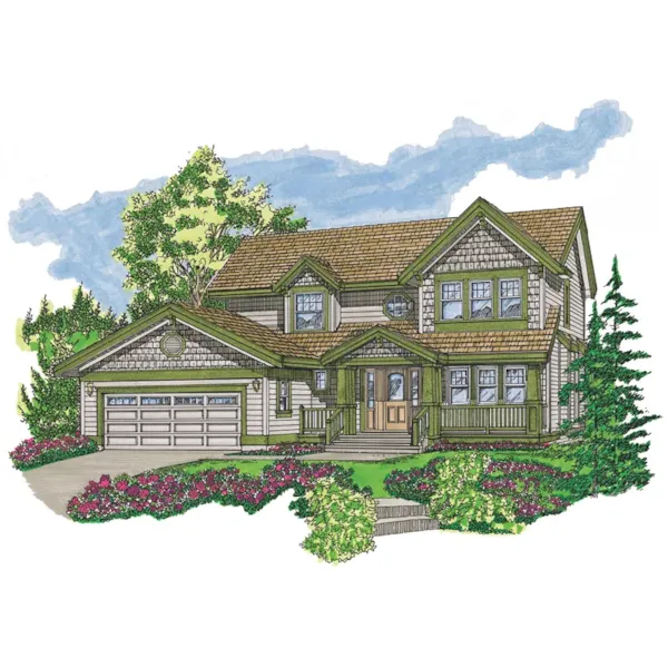 Shingle House Plan Front of Home - Venecia Valley Country Home 062D-0368 - Shop House Plans and More