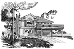 Contemporary House Plan Front of Home - Pinewood Forest Rustic Home 062D-0371 - Shop House Plans and More