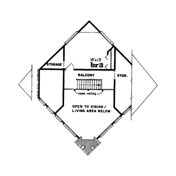 Rustic House Plan Second Floor - Loghill Rustic A-Frame Home 062D-0375 - Shop House Plans and More