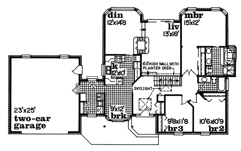 Country House Plan First Floor - Jancie Place Ranch Home 062D-0380 - Search House Plans and More