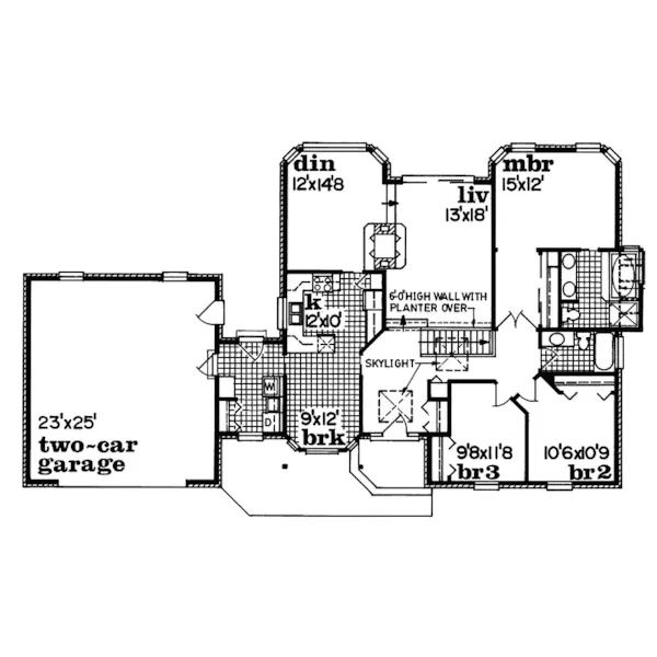 Ranch House Plan First Floor - Jancie Place Ranch Home 062D-0380 - Search House Plans and More