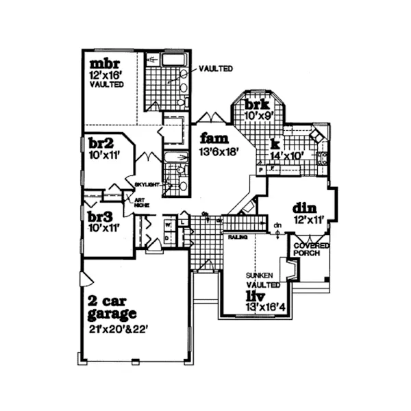 Traditional House Plan First Floor - Kinsella Floridian Style Home 062D-0393 - Search House Plans and More