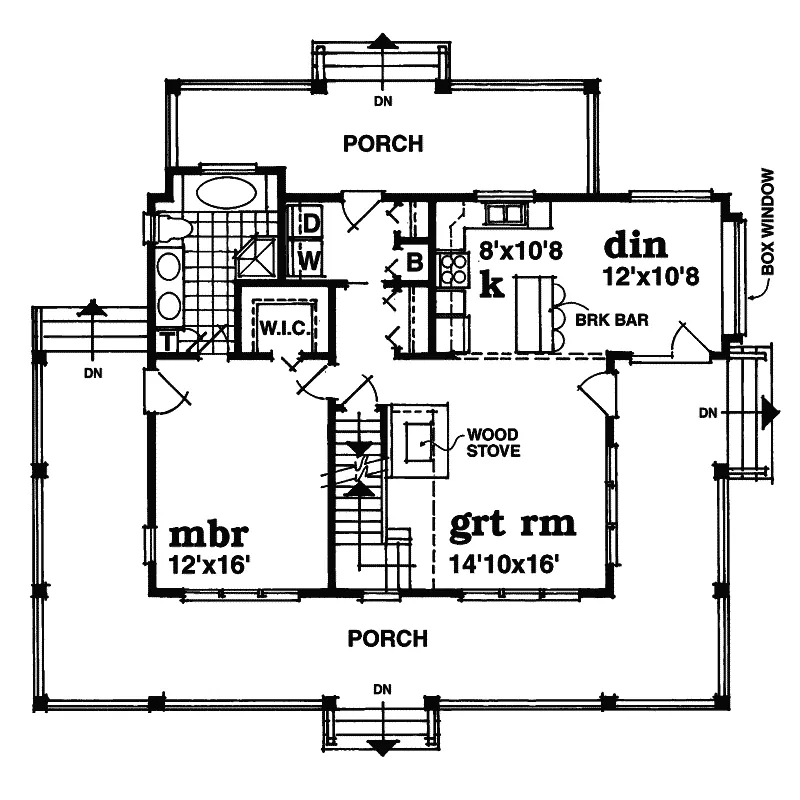 Country House Plan First Floor - Edgertown Cape Cod Style Home 062D-0396 - Search House Plans and More