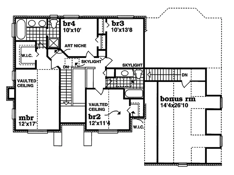 Early American House Plan Second Floor - Hirschfeld Traditional Home 062D-0398 - Search House Plans and More