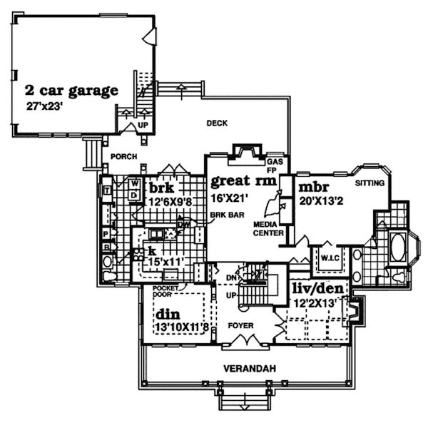 Country House Plan First Floor - Newfield Farm Country Home 062D-0399 - Shop House Plans and More