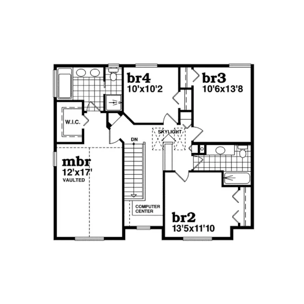 Arts & Crafts House Plan Second Floor - Lumina Farm Country Home 062D-0400 - Shop House Plans and More