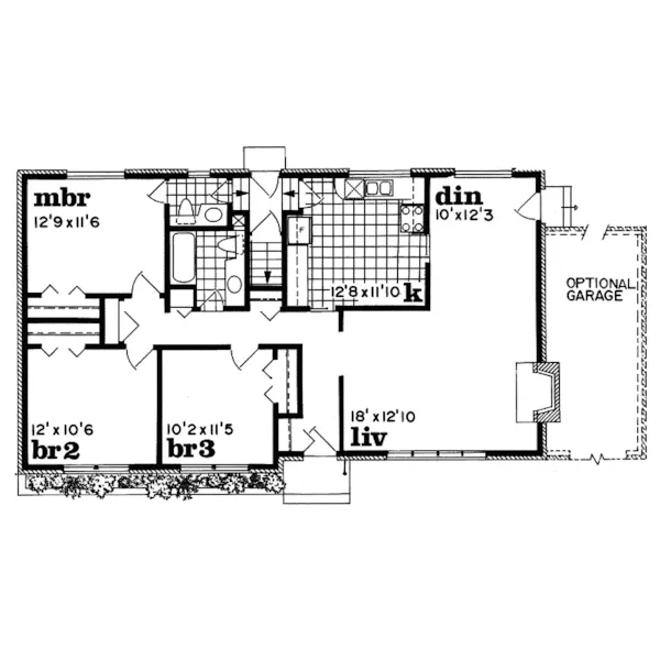 Traditional House Plan First Floor - Foxpath Ranch Home 062D-0403 - Search House Plans and More