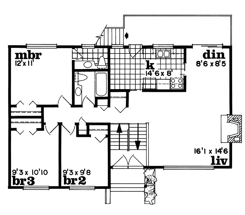 Traditional House Plan First Floor - Frieda Contemporary Home 062D-0404 - Search House Plans and More