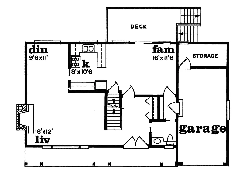 Colonial House Plan First Floor - Mathenny Rustic Home 062D-0406 - Shop House Plans and More