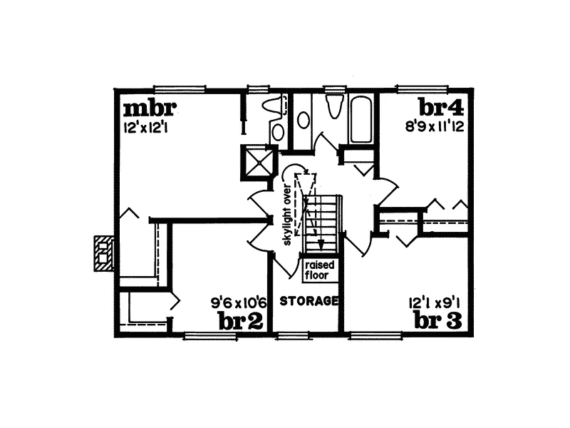Colonial House Plan Second Floor - Mathenny Rustic Home 062D-0406 - Shop House Plans and More