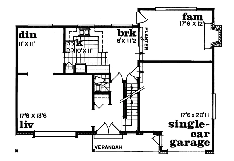 Traditional House Plan First Floor - Fiona Traditional Home 062D-0407 - Search House Plans and More