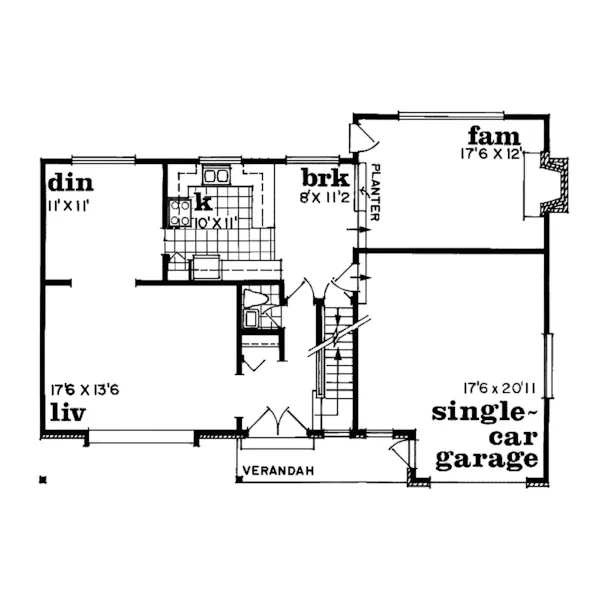 Traditional House Plan First Floor - Fiona Traditional Home 062D-0407 - Search House Plans and More