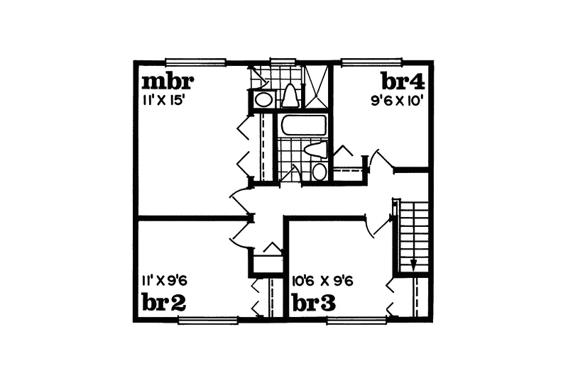 Traditional House Plan Second Floor - Fiona Traditional Home 062D-0407 - Search House Plans and More