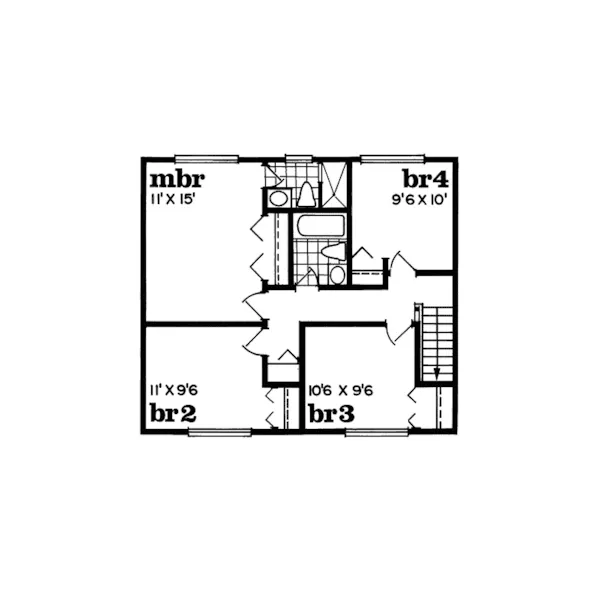 Traditional House Plan Second Floor - Fiona Traditional Home 062D-0407 - Search House Plans and More