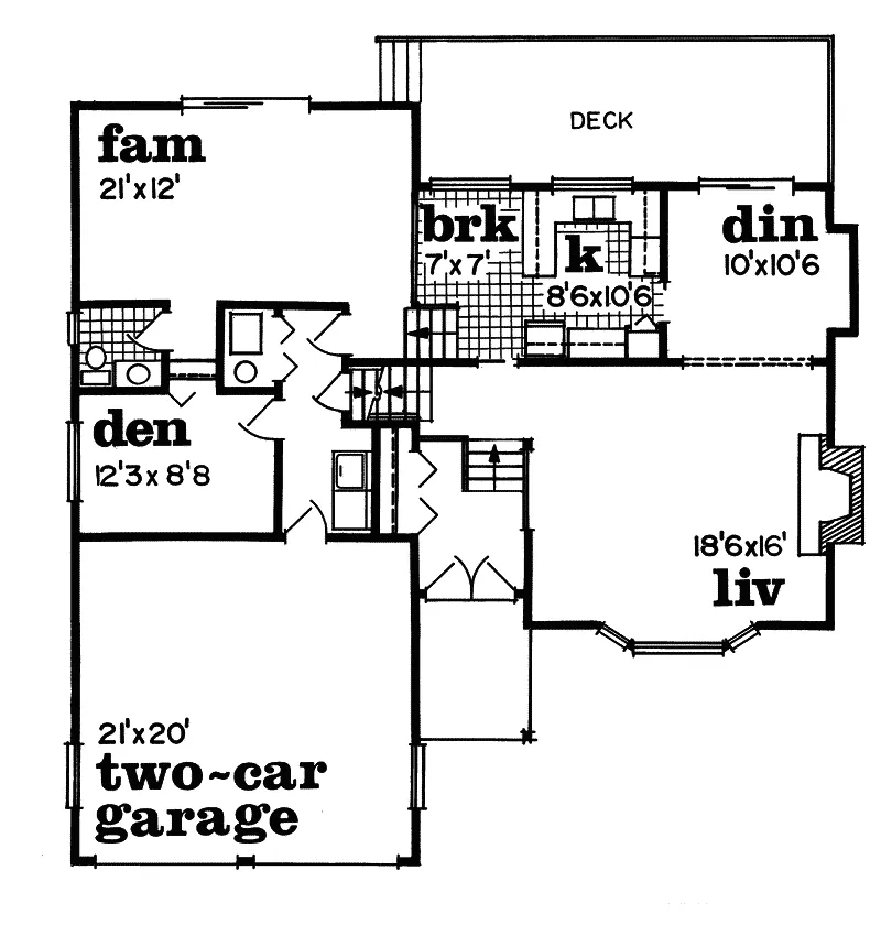 Traditional House Plan First Floor - Devon Mill Traditional Home 062D-0408 - Search House Plans and More