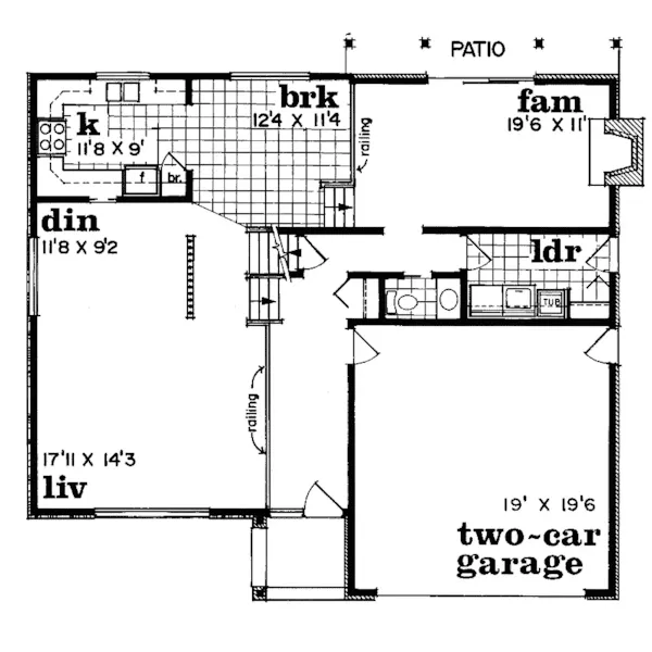 Tudor House Plan First Floor - Glen Heights Tudor Style Home 062D-0412 - Search House Plans and More